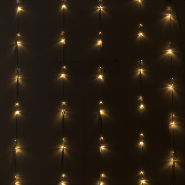 Гирлянда "Занавес" 3*2.5 м IP20, прозрачная нить, 320 LED, свечение телое белое Funray