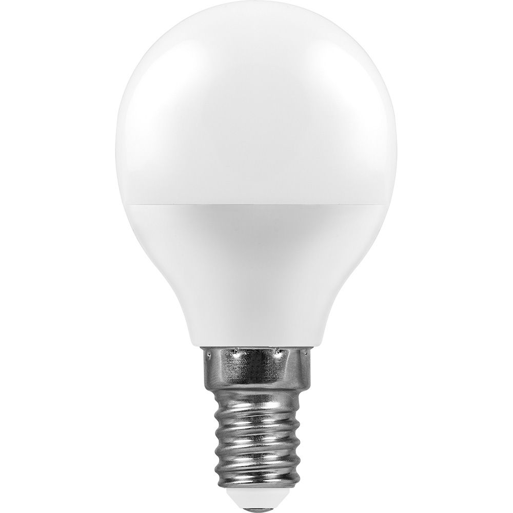 Лампа светодиодная 9W E14 шар матовый 220v 6400K Feron LB-550 25803