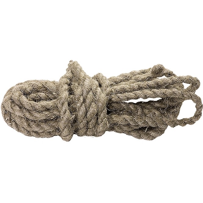 Веревка льнопеньковая, D 10 мм, L 10 м, крученая Россия Сибртех //94009