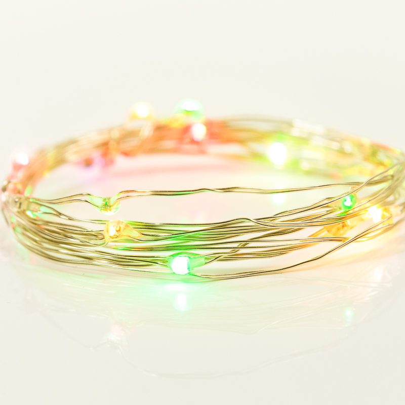 Гирлянда "Роса" 2м, серебристая нить, 20 LED, свечение мульти, питание от USB 5V 315-959