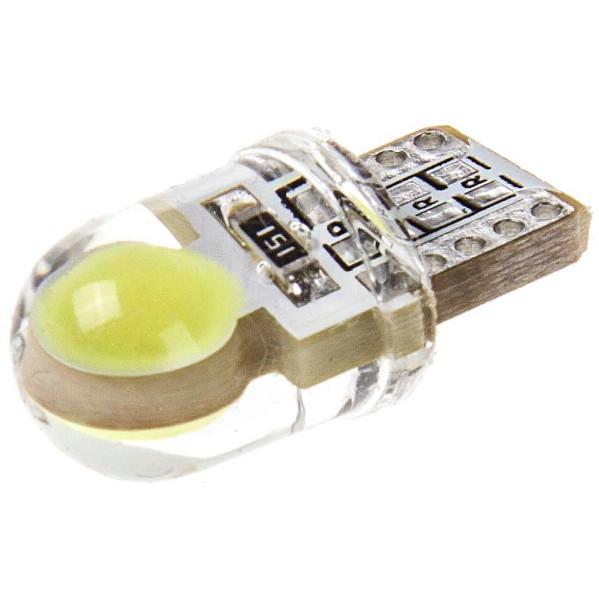 Лампа светодиодная T10 (W5W) 12V 2 COB диода 1-конт Белая SKYWAY 160198