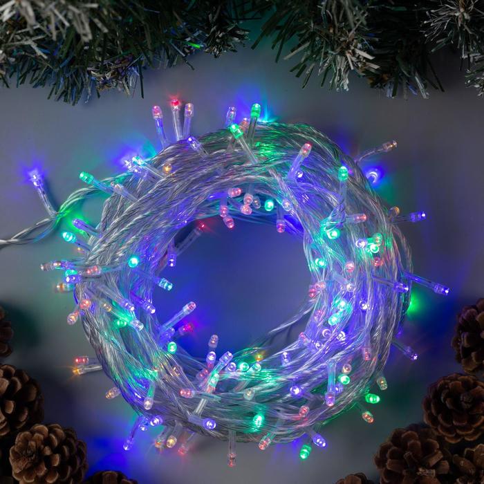 Гирлянда "Нить" 20 м IP20, прозрачная нить, 200LED, свечение мульти, 8 режимов 3556803