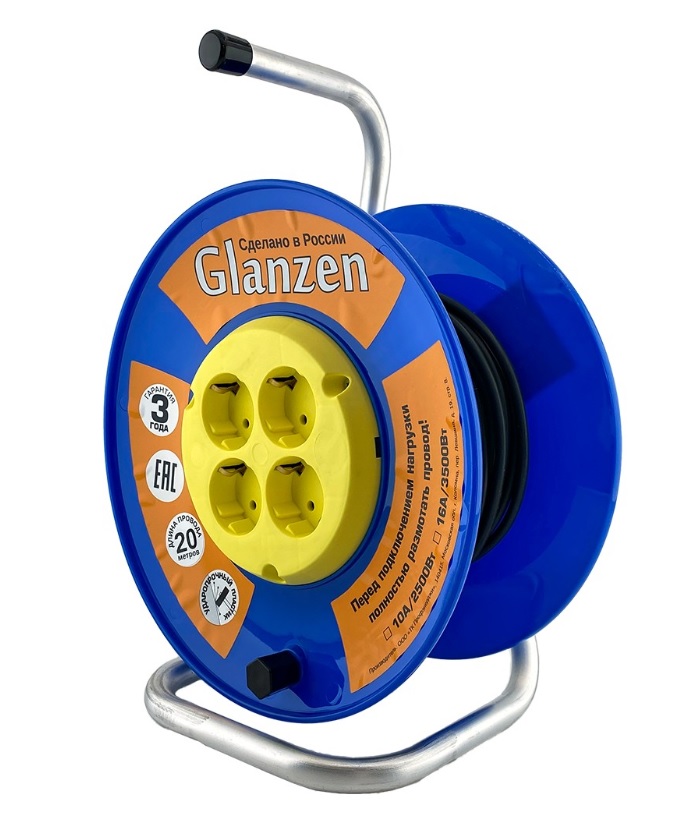 Удлинитель Glanzen 4гн. ПВС 3*0.75 EB-20-018