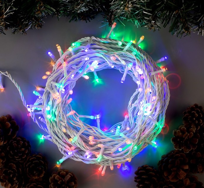 Гирлянда "Нить" 20 м IP44, белая нить, 200 LED, цвет МУЛЬТИ 3584143