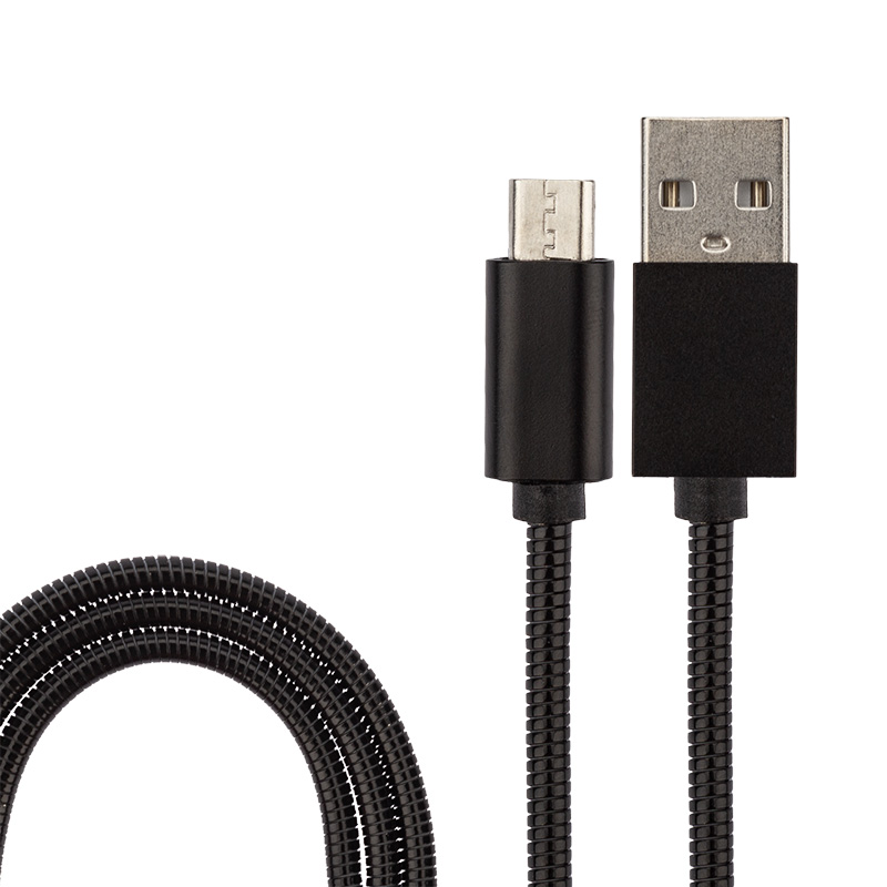 Шнур USB A шт - micro USB A шт в металлической оплетке 18-4221