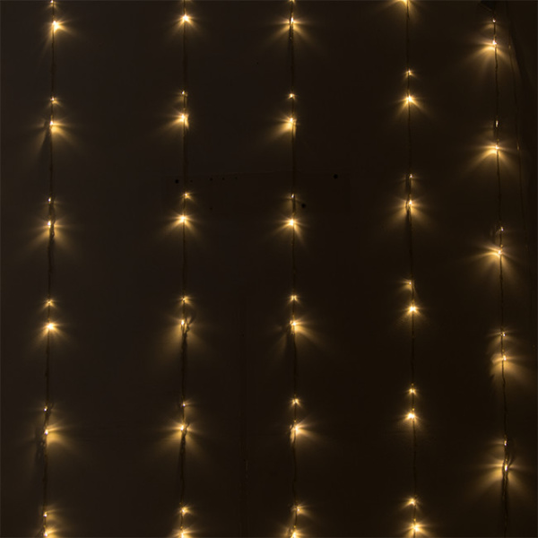 Гирлянда "Занавес" 3*2.5 м IP20, прозрачная нить, 320 LED, свечение телое белое Funray
