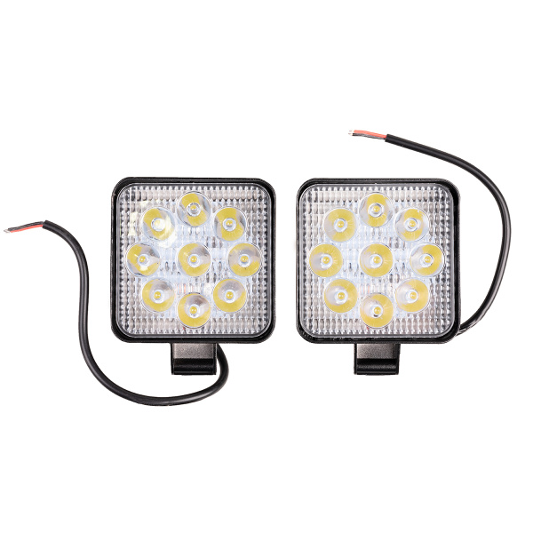 Фара светодиодная OFF ROAD 85*85(102)*19 мм 12V/24V 27W 6000K дальний свет SKYWAY комп 2 шт. 245433