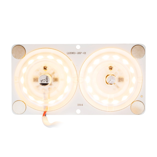 Светодиодная плата 2835 220V 24W, 80Lm/w, 2700K, линза, 120*63 мм, без пульсации, IP20 02-15