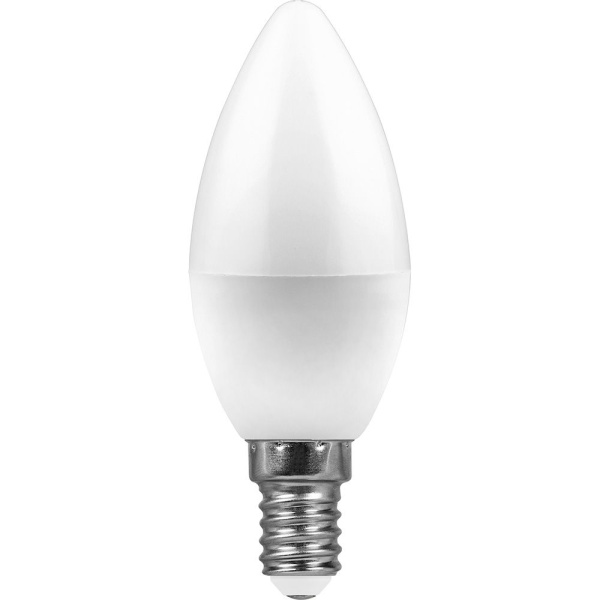 Лампа светодиодная 9W E14 свеча матовая 220v 4000K Feron LB-570 25799