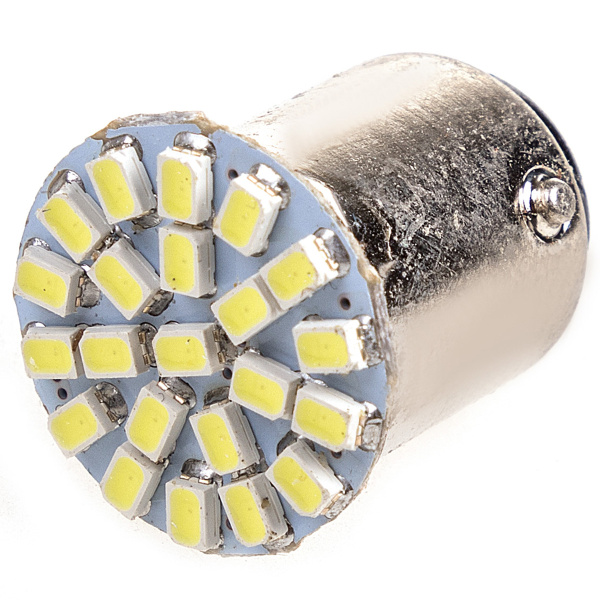 Лампа светодиодная S25 (P21/5W) 12V 22 SMD диодов BAY15d 2-конт Белая SKYWAY 