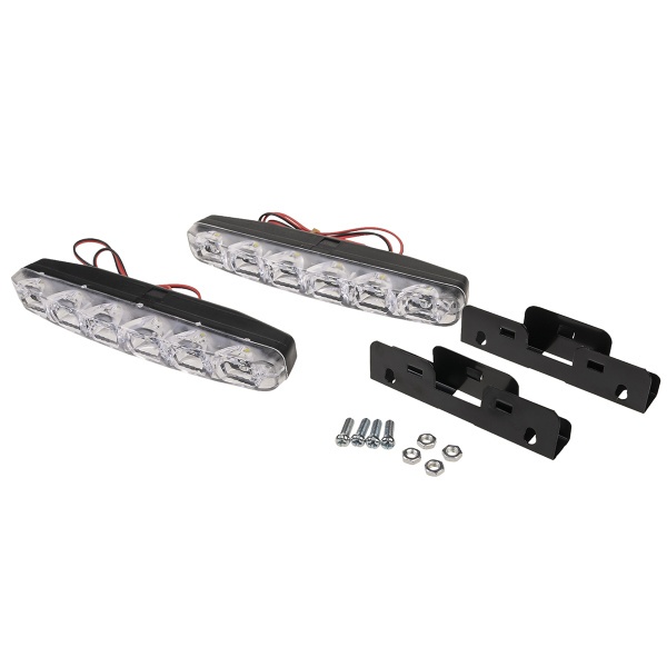 Ходовые огни SKYWAY 12V 6 SMD диодов, пластик, 155*33*17мм IP65 (комп. 2 шт) 97959