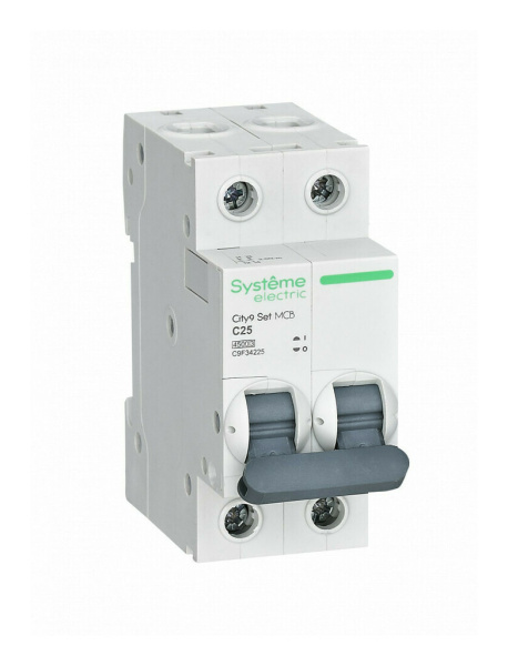 Автоматический выключатель Systeme Electric 2п C 25А 4.5kA City9 Set