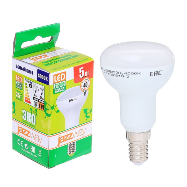 Лампа светодиодная PLED-ECO R50 5W 4000K E14 JazzWa