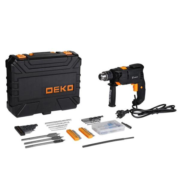 Дрель электрическая ударная DEKO DKID 600W+ набор 92 предмета //063-4157