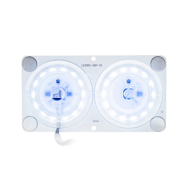 Светодиодная плата 2835 220V 24W, 80Lm/w, 6500K, линза, 120*63 мм, без пульсации, IP20 02-17