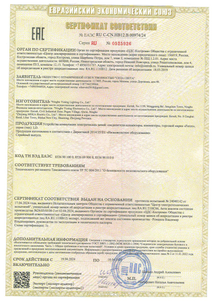 00974_Соединители_коннекторы_коннекторы_тм_Feron_серия_LD_Сертификат_по_004_ТР