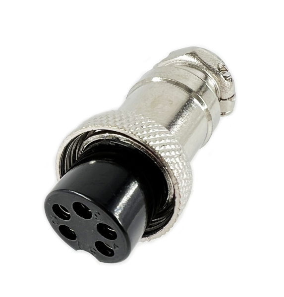 Разъем MIC16 5P гнездо металл на кабель 1-561-5