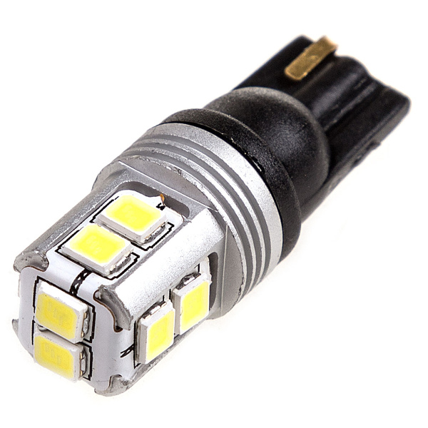 Лампа светодиодная T10 (W5W) 12V 10 SMD (2835) диодов без цоколя 1-конт Белая SKYWAY