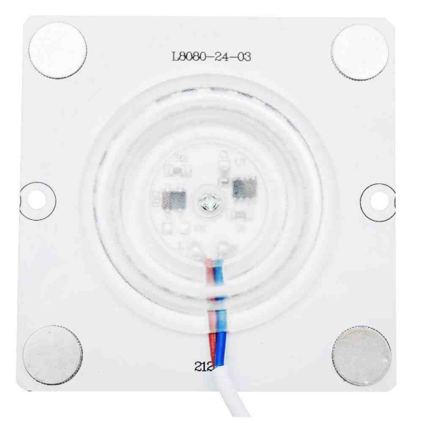 Светодиодная плата 2835 220V 12W, 80Lm/w, 6500K, линза, 80*80 мм, IP20 02-20