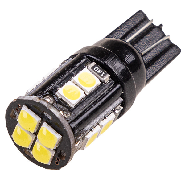 Лампа светодиодная T10 (W5W) 12V 12 SMD диодов 1-конт Белая SKYWAY 236841