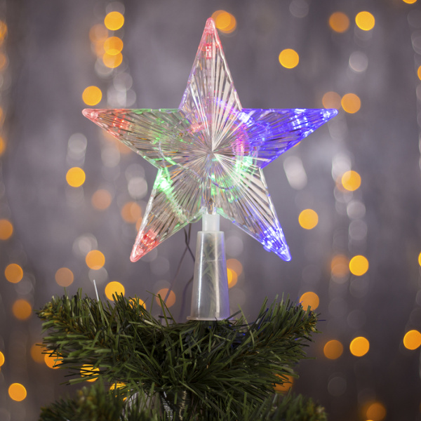 Фигура "Звезда прозрачная ёлочная" 15*15 см, 10 LED, RG/RB 3612317
