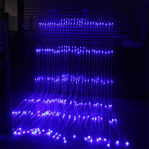 Гирлянда "Водопад" 3*3 м IP44, прозрачная нить, 300 LED, свечение синее, 8 режимов