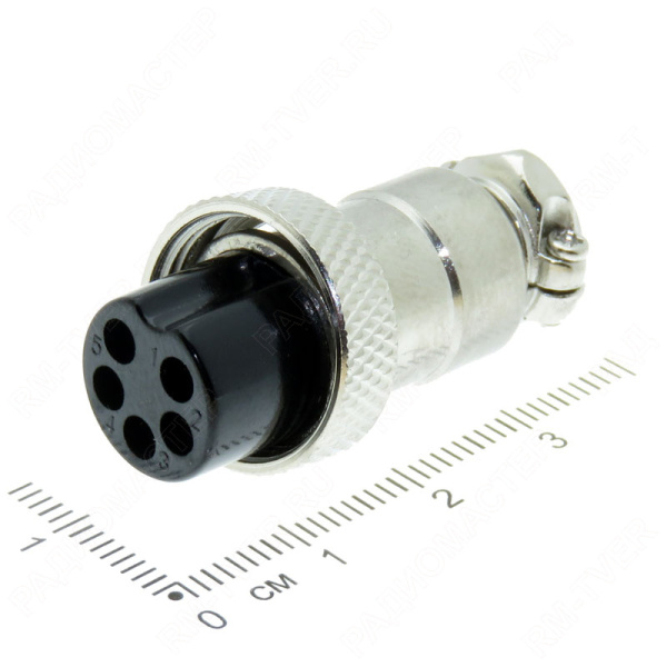 Разъем MIC12 5P гнездо металл на кабель