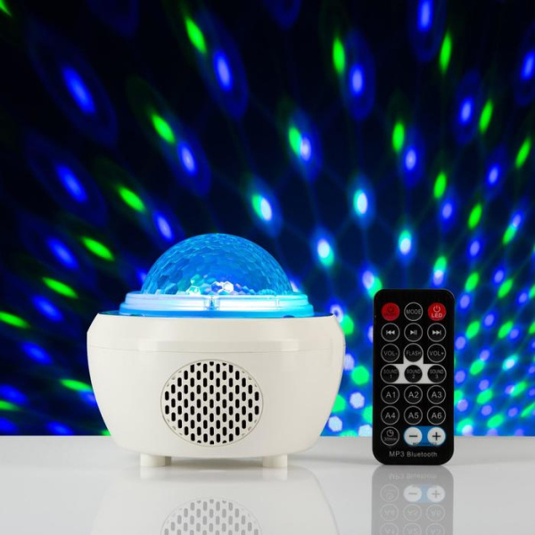 Световой прибор "Диско-шар", 11 см, динамик, пульт ДУ, Bluetooth, USB, RGB, питание 5V 6978440