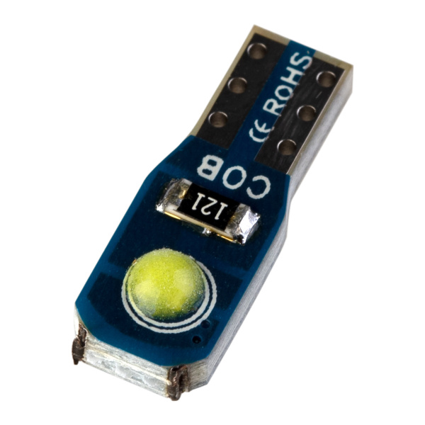 Лампа светодиодная T5 (W1,2W) 12V 2 COB диода 1-конт Белая SKYWAY Панель
